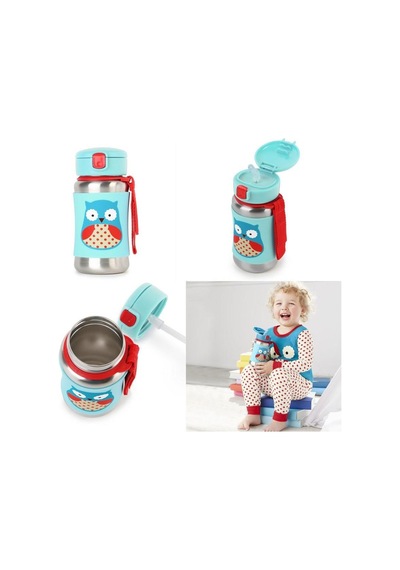 Skip Hop Zoo Pipetli Paslanmaz Çelik Suluk 350 Ml Baykuş Baykuş