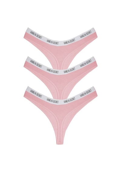 Vanilya Secret Beli Bant Lastikli Pamuklu Tanga 3'Lü Paket Pembe