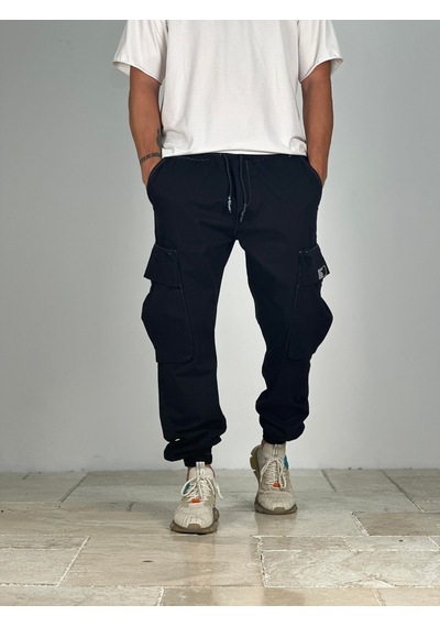 Cocopelli Premium Kalite Büyük Cepli Siyah Jogger Pantolon Coc1910 Siyah