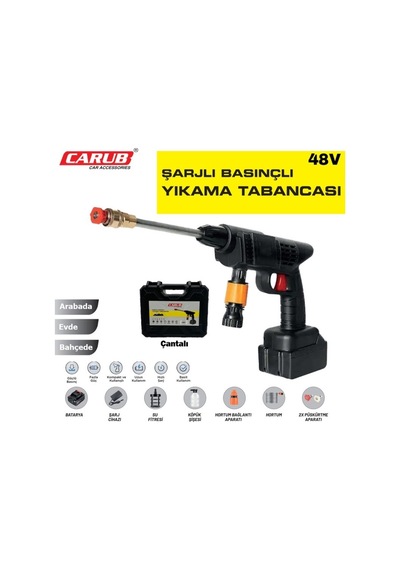 Carub 48v 2000w 90bar Yüksek Basınçlı Oto + Bahçe Yıkama Seti