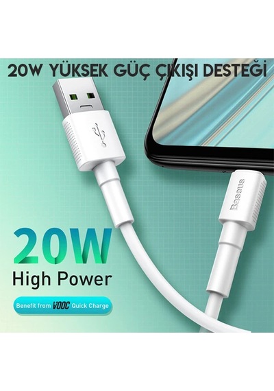 Baseus Mini White Micro Usb 4a Oppo Vıvo Dash Usb Şarj Kablosu 1metre- 5775 Mh-hs6310-8504