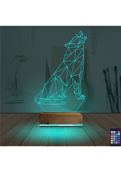 Luvivia Kurt Polygonal 3d Lamba - Masa Gece Lambası Şeffaf