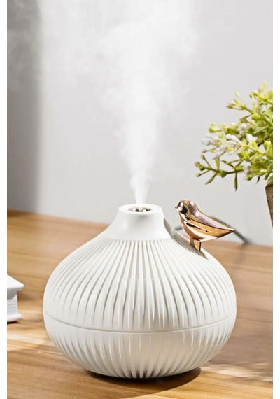 Exenar - Beyaz - Mini Hava Nemlendirici Buhar Makinesi Led Işık Tasarımlı Difüzör Gece Lambası Humidifier 300ml