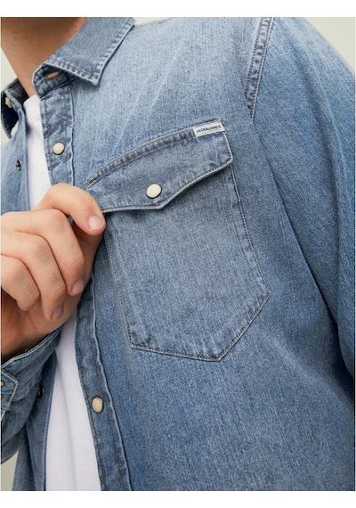 Jack & Jones Jack Jones Erkek Denim Gömlek Jjesherıdan 12138115 Mavi