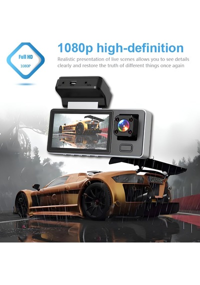 Tr Hasuba 3 Kameralı Araç İçi Kamera Seti - 1080p Full Hd Wi-fi Destekli Araç Kameralı Güvenlik Sistemi, 170 Ge