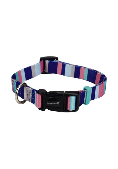 Köpek Boyun Tasması, Renkli Kalın Çizgiler, 48-70cm, 25mm Çok Renkli