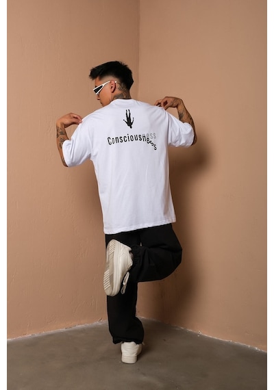Technomonkey Unisex Beyaz Oversize Consciousness Bilinç Baskılı Techno T-shirt Technomonkey Unisex Beyaz Oversize Consciousness Bilinç Baskılı Techno T-shirt