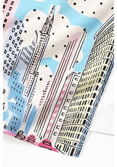 Şehir Manzaralı Bulut Temalı Plaj Havlusu-modern Pastel Skyline Havuz Deniz Hızlı Kuruyan Örtü Havlu Mat Şafak