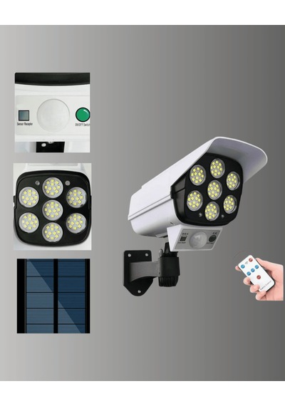 3 Modlu Güneş Panelli Dış Mekan Güvenlik Işığı, Ip65 Su Geçirmez, Pır Sensörlü