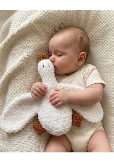 Suvoltastore Teddy Peluş Ördek Uyku Arkadaşı Beyaz Beyaz