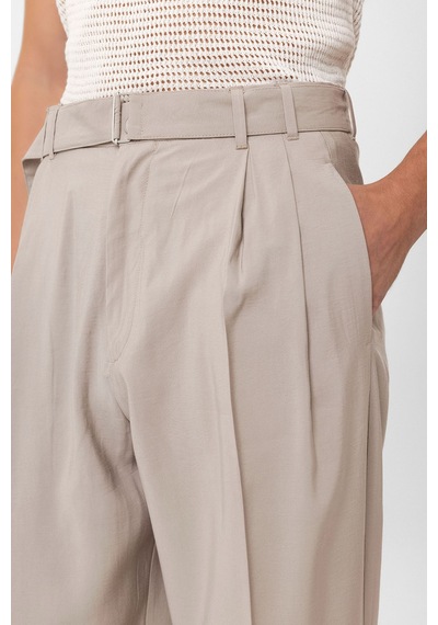 Antioch Modal Kumaş Relax Fit Kemerli Erkek Pantolon Bej
