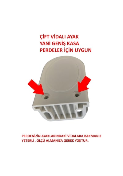 Stor - Zebra Perde Kornişe Takma Aparatı Geniş Plastik Portray 25 Adet Krem