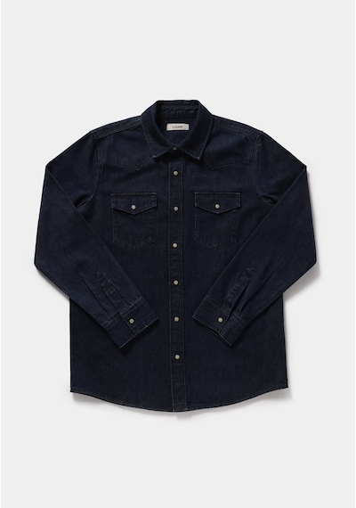 Colin's Colins Regular Fit Klasik Yaka Düz Erkek Dark İndigo Denim Uzun Kol Gömlek Cl1082656 Q1.v1 Dn45140