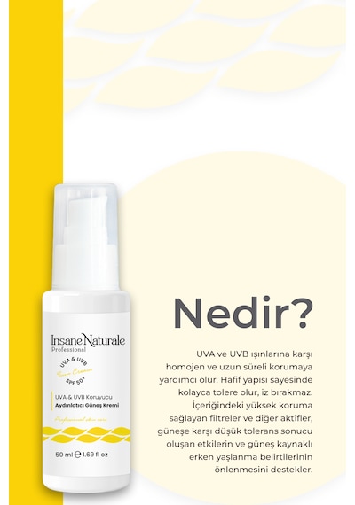 Aydınlatıcı Spf 50 Uva & Uvb Koruyucu Güneş Kremi 50 Ml