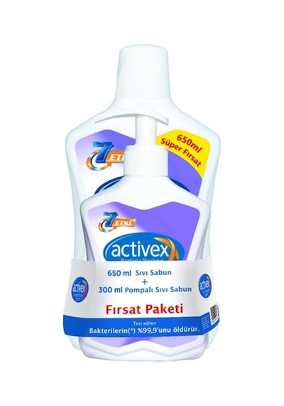 Activex Hassas Sıvı Sabun 650 ML + 300 ML x 2
