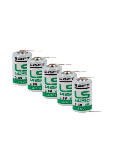 Saft Ls14250 - 1/2 Aa 3.6v Li-socı2 2pt Lithium Pil - 2 Pinli 5 Li Paket