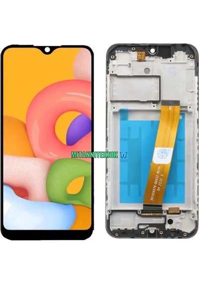 Samsung Galaxy Uyumlu A01 A015F Lcd Ekran Dokunmatik Çıtalı