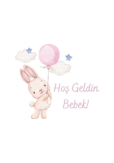 İsme Özel Tavşan Tema Bebek Çikolatası Etiketi Yuvarlak 4 Cm 72 Adet Diğer
