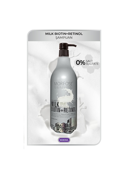 Morfose Sülfatsız Milk Biotin+Retinol İçerikli Tuzsuz Şampuan 1 L