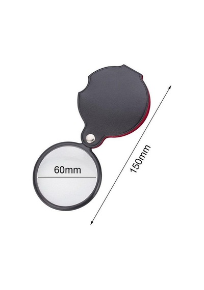 6X Mini Cep Katlanır Büyüteç Deri Kılıflı Cam Lensli 45 Gr Okuma