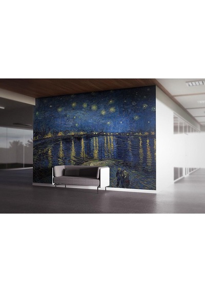 Ren Nehri Nde Yıldızlı Bir Gece Vincent Van Gogh Poster Duvar Kağıdı Renkli
