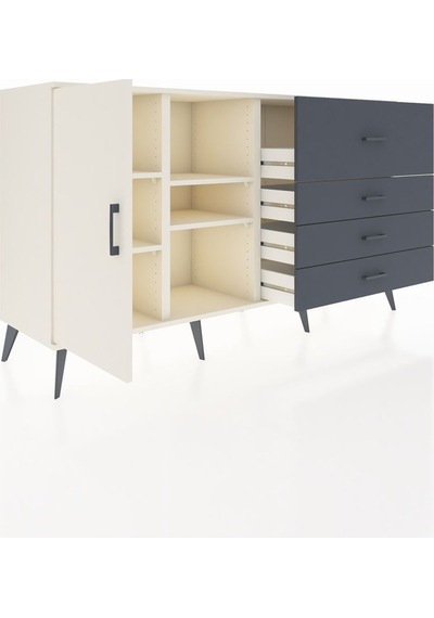 Kronos Konsol 4 Raflı 4 Çekmeceli Tek Kapaklı 176x59x99 Aytaşı-a Aytaşı-aytaşı/antrasit Kronos Konsol 4 Raflı 4 Çekmeceli Tek Kapaklı 176x59x99 Aytaşı-a Aytaşı-aytaşı/antrasit