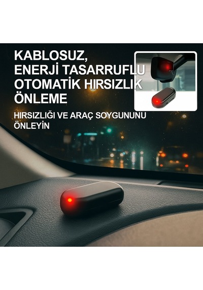 Solar Güvenlik Uyarı Kırmızı Flaşör Işık Pratik Lamba Hırsızlık Önleyici Görsel İkaz
