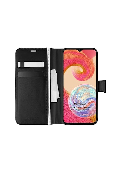 Samsung Galaxy A04e İçin Kılıf Delux Leather Wallet Siyah Galaxy A04e İle Uyumlu Kılıf - Siyah Diğer