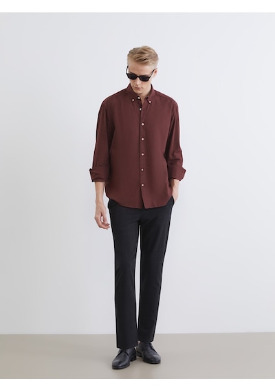 Lcw Vision Bordo Regular Fit Keten Karışımlı Erkek Gömlek Lcw Vision Bordo Regular Fit Keten Karışımlı Erkek Gömlek