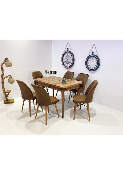 6 Kişilik Açılır Mdf Masa Sandalye Takımı Mutfak Masası Takımı Salon Masası Koyu Kahve 6 Kişilik Açılır Mdf Masa Sandalye Takımı Mutfak Masası Takımı Salon Masası Koyu Kahve