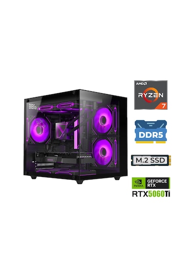 Xaser ELITE-X160 R7-7800X3D 32 GB 1 TB M.2 NVMe SSD 16 GB RTX5060Ti Free Dos Masaüstü Oyuncu Bilgisayarı