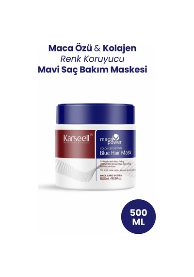Gümüş Küllü Ve Soğuk Saçlar İçin Maca Özlü Blue Hair Mavi Saç Maskesi 500 Ml - 858536698