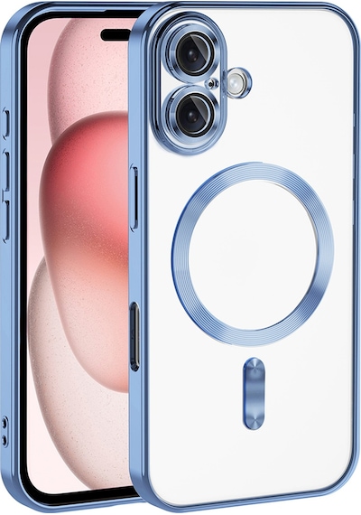 Apple Uyumlu iPhone 17 İçin Magsafe İle Kılıf Kamera Lensli Korumalı Şeffaf Silikon Kapak Sierra Mavi