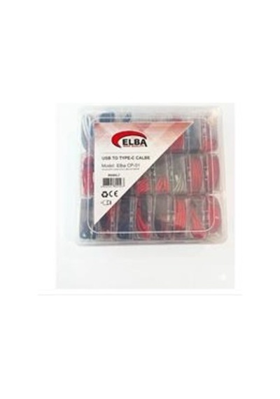 Elba Cp-01 Şeffaf Kutulu Usb To Type-c Renkli Kırmızı,lacivert,beyaz,gri,bordo 24lü Şarj Kablosu
