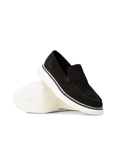 Deery Erkek Hakiki Nubuk Siyah Loafer Ayakkabı - Ek111msyhc01 Siyah