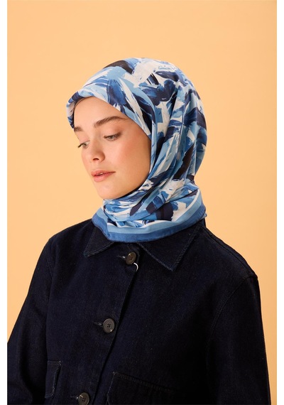 Silk Home Organik Pamuk İpek Eşarp İndigo-siyah-beyaz-gece Mavisi-bebe Mavi Desenli Kaymaz Tok Duruşlu 90x90 Çok Renkli Silk Home Organik Pamuk İpek Eşarp İndigo-siyah-beyaz-gece Mavisi-bebe Mavi Desenli Kaymaz Tok Duruşlu 90x90 Çok Renkli