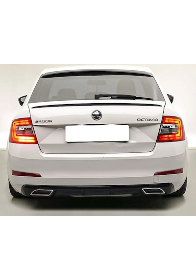 Skoda Octavia Mk3 Difüzör Difizör Plastik Parlak Siyah Egzoz Görünüm 2013-2020 Arka-difizör-bodykit-ek