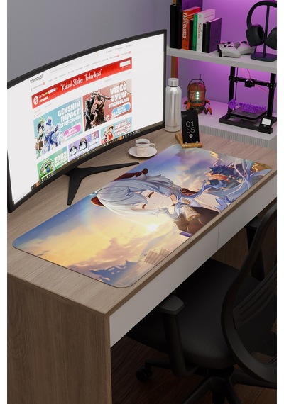 Ganyu Genshin Impact Anime Gacha V3 - 90x40 Xxl Gaming Mouse Pad Fare Altlığı