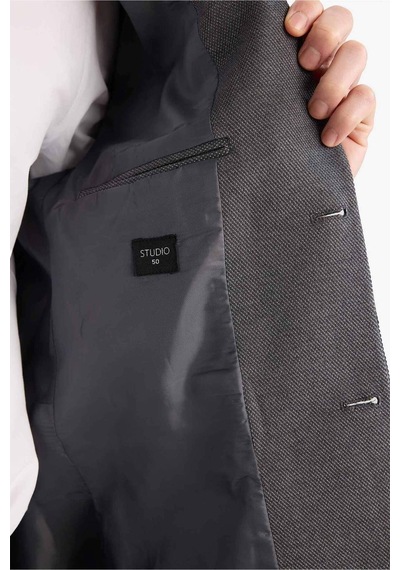 Defacto Slim Fit Dar Kesim Blazer Ceket F7690ax25auar198 Antrasit