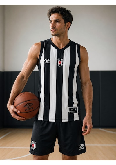 Beşiktaş Umbro Erkek Basketbol Forması Siyah - Beyaz