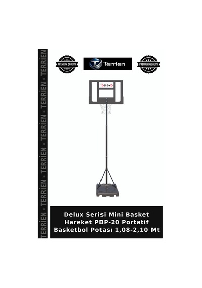 Delux Serisi Mini Basket Hareket Pbp-20 Portatif Basketbol Potası 1,08-2,10 Mt