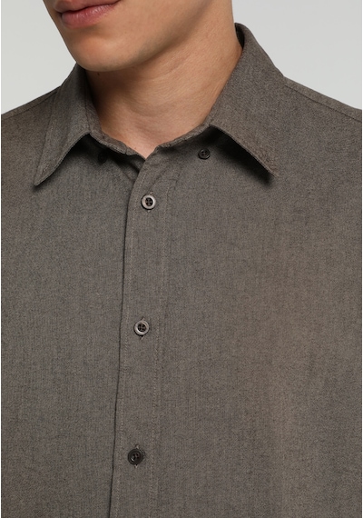 Colin's Colins Regular Fit Shirt Neck Düz Erkek Kahverengi Uzun Kol Gömlek Cl1073845 Q1.v2 Brw