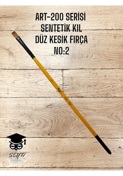 Art-200 Serisi Sentetik Düz Kesik Kıl Fırça No:2