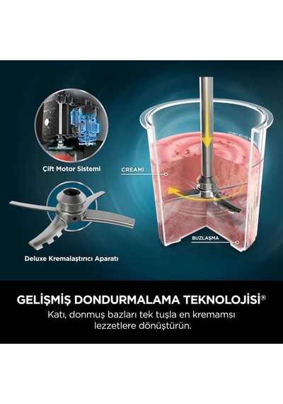 Creami Deluxe 10-in-1 Dondurma Ve Frozen Makinesi Siyah Çok Amaçlı Kullanım İçin Ergonomik Tasarım