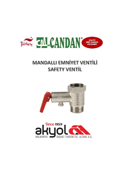 Mandallı Termosifon Emniyet Ventili