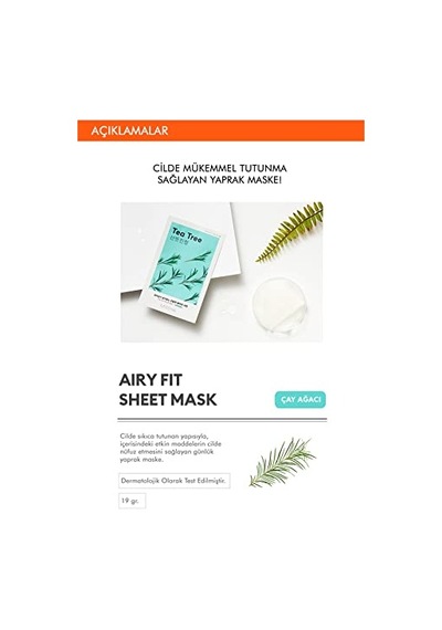 Mıssha Çay Ağacı Özlü Yağ Kontrolü Sağlayan Yaprak Maske 1ad Airy Fit Sheet Mask Tea Tree