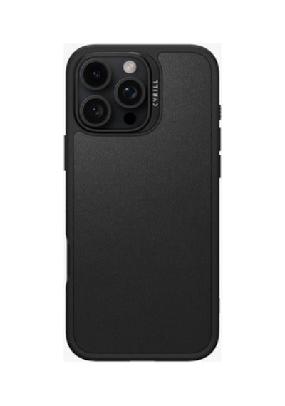 Spigen Ciel By Cyrıll Apple iPhone Uyumlu 16 Pro Max İle Uyumlu Magsafe Kılıf Kajuk Mag Vegan Deri Siyah Kapak -