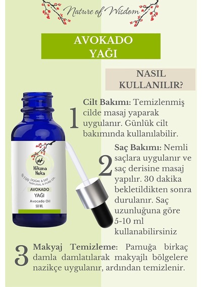 Avokado Yağı Avokado Oil Sertifikalı%100 Saf Ve Doğal Soğuk Sıkım 50 Ml Diğer