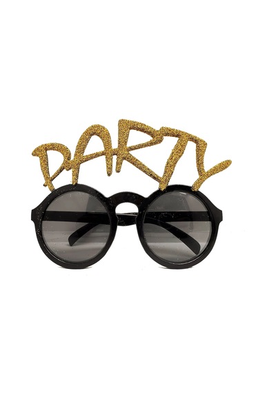 Ers Altın Simli Party Yazılı Parti Gözlüğü Show 15x7 Cm
