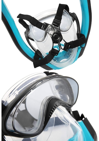 Hydro - Pro Full Face Flowtech Snorkel Set Deniz Dalış Maskesi S - M Beden Mavi